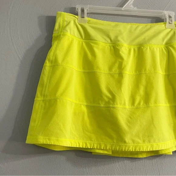 Lululemon Pace Rival skirt yellow Serpentine 10 tennis pickaball golf - Picture 7 of 15